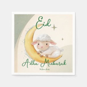 Eid Al Adha Staubgrün Süße Schafe Abendessen  Serviette