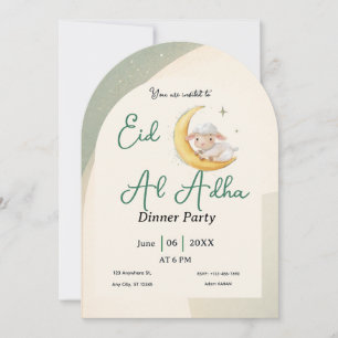 Eid Al Adha staubgrüne Schaf-Abendparty Einladung