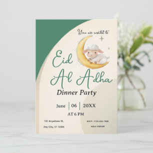 Eid Al Adha Staubgrüne Schaf-Karte Einladung