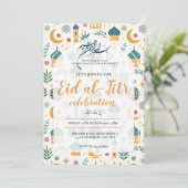 Eid Al Fitr Celebration Eid Mubarak Party Editable Einladung (Stehend Vorderseite)