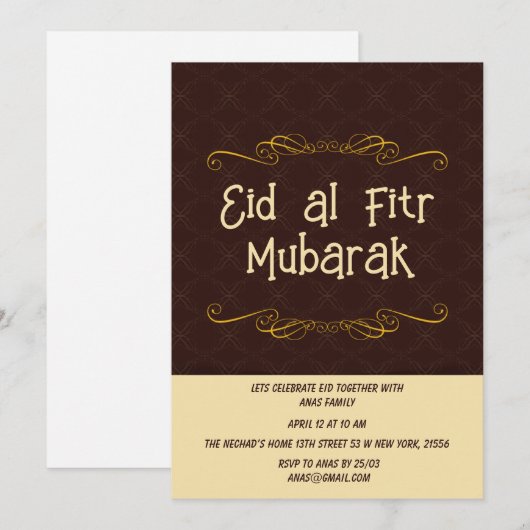 Eid al Fitr Celebration Einladung (Vorne/Hinten)