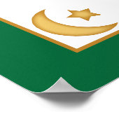 Eid al Fitr Eid Mubarak Green Gold Moon Stars Poster (Ecke)