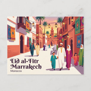 Eid al-Fitr-Feier in Marrakech Marokko Postkarte