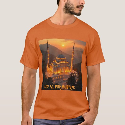 Eid Al Fitr Festive Gold Art Shirt für Männer (Vorderseite)