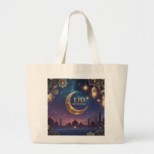 Eid al-Fitr Islamische Feier Gold und Marineblau Jumbo Stoffbeutel