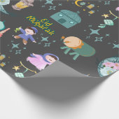 Eid Al-Fitr Mubarak Dark Gray Wrapping Paper Geschenkpapier (Ecke)