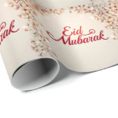 Eid Al-Fitr Mubarak flowers Wrapping Paper Geschenkpapier (Rolleneckpunkt)