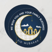 Eid Al-Fitr Mubarak Grußkreis Feiertagskarte (Vorne/Hinten)