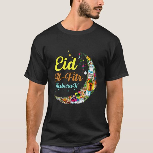 Eid Al-Fitr Mubarak Happy Eid Crescent Moon Eid T-Shirt (Vorderseite)