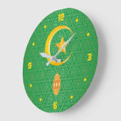 Eid al Fitr Mubarak Ramadan Kareem Moon Star Große Wanduhr (Winkel)