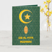 Eid al Fitr Mubarak Ramadan Kareem Moon Star Karte (Gelbe Blume)