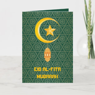 Eid al Fitr Mubarak Ramadan Kareem Moon Star Karte