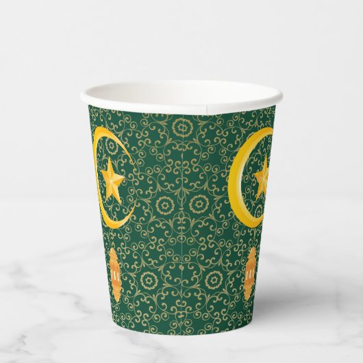 Eid al Fitr Mubarak Ramadan Kareem Moon Star Pappbecher (Rechts)