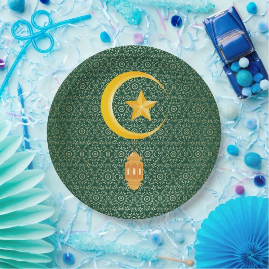 Eid al Fitr Mubarak Ramadan Kareem Moon Star Pappteller (Party)