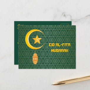 Eid al Fitr Mubarak Ramadan Kareem Moon Star Postkarte