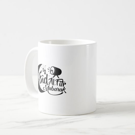 Eid Al-Fitr Mubarak Typografy Tasse (Vorderseite Links)
