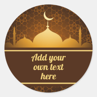 Eid Al fitre gold Label Personalisiert Runder Aufkleber