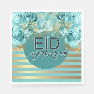 Eid Aquamarin Floral Napkin Serviette