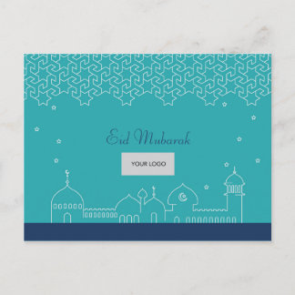 Eid Corporate Postcard - Blau Einladungspostkarte