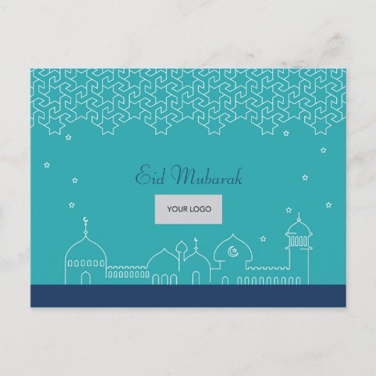 Eid Corporate Postcard - Blau Einladungspostkarte (Vorderseite)