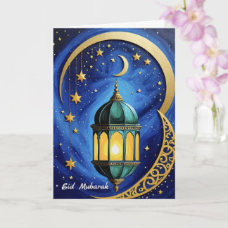 Eid Crescent Stars und Moon Karte