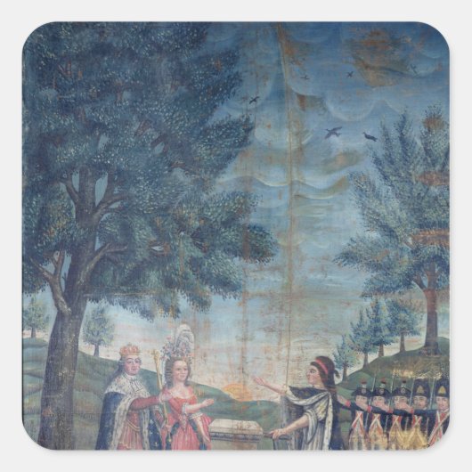 Eid des Königs, der Königin Quadratischer Aufkleber (Vorderseite)