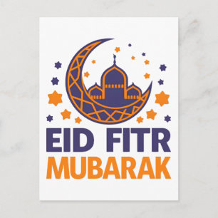 Eid Fitr Mubarak Happy Eid Al-Fitr muslimische Män Postkarte