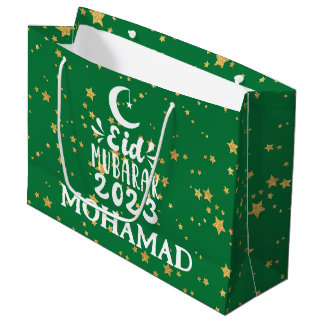Eid-Geschenktasche mit individuellem Namen groß 20 Große Geschenktüte