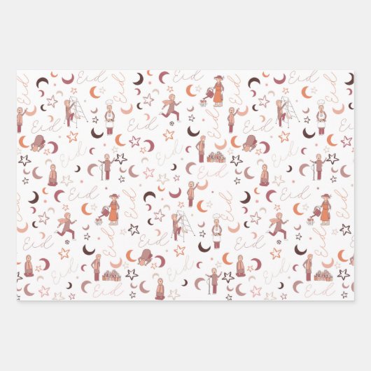 Eid Gift Wrapping Paper Sheets,19" x 29", Set 3 Geschenkpapier Set (Vorderseite 2)