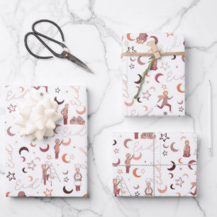 Eid Gift Wrapping Paper Sheets,19" x 29", Set 3 Geschenkpapier Set