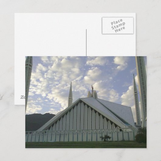 Eid Greetings_Faisal Mosque Postcard Postkarte (Vorne/Hinten)