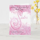 Eid Karte für Schwester, rosa Blumen (Gelbe Blume)