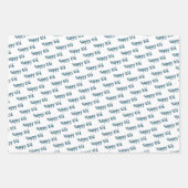 Eid Kids Blue Mosque Lantern Muster Zitat Geschenkpapier Set (Vorderseite 2)