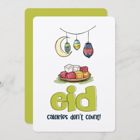 Eid Mamoul No Regrets | Kalorien zählen nicht! Einladung (Vorne/Hinten)
