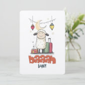Eid Meme Funny Sheep LOLL HAHA | Baaah Bye! Einladung (Stehend Vorderseite)