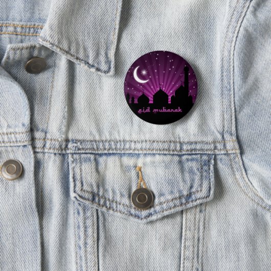 Eid Moscheen-lila Nacht - Knopf Button (Beispiel)
