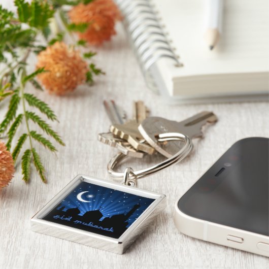 Eid Mosque Blue Night Schlüsselanhänger (Seite)