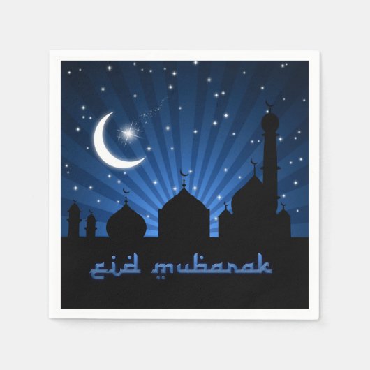 Eid Mosque Blue Night Serviette (Vorderseite)