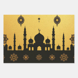 Eid_Mosque_GoldBlack Geschenkpapier Set