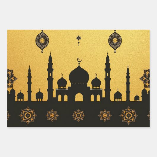 Eid_Mosque_GoldBlack Geschenkpapier Set (Vorderseite)