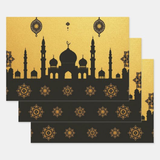 Eid_Mosque_GoldBlack Geschenkpapier Set (Set)