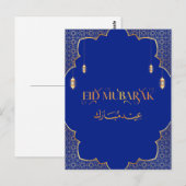 Eid Mubarak 2024 Gold und Blue Customize Postkarte (Vorne/Hinten)