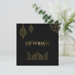 Eid Mubarak 2026- Goldene Kalligrafie Feiertagskarte