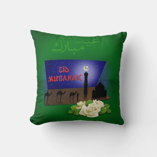 Eid Mubarak 3D Gruß - Kissen (Vorderseite)