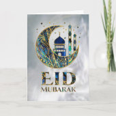 Eid Mubarak - Abalone Muschel, Perl und Gold Karte (Vorderseite)
