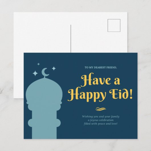 Eid Mubarak Abend Sky - Postcard Postkarte (Vorne/Hinten)
