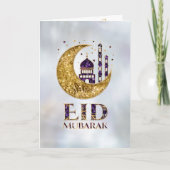 Eid Mubarak — Amethyst, Perl und Gold Karte (Vorderseite)