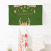 Eid Mubarak Arabische Kalligrafie Blumenmoschee Gr Banner (Insitu)