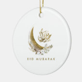 Eid Mubarak | Arabische Kalligrafie | Goldmond Keramik Ornament (Links)