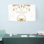 Eid Mubarak Arabische Kalligraphie Blumenmoschee Banner (Messeveranstaltung)